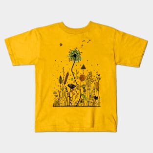 Beautiful garden full of colorful flowers Kids T-Shirt